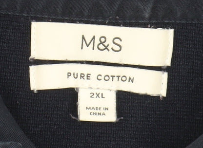 Marks and Spencer Men's 2XL Blue Collared Pullover