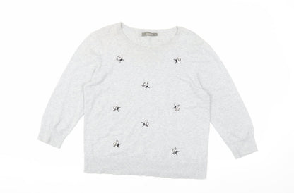 Womens UK Size M Oasis Ivory Pullover Jumper