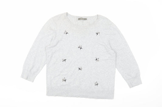 Womens UK Size M Oasis Ivory Pullover Jumper