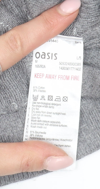 Womens UK Size M Oasis Grey Pullover Jumper