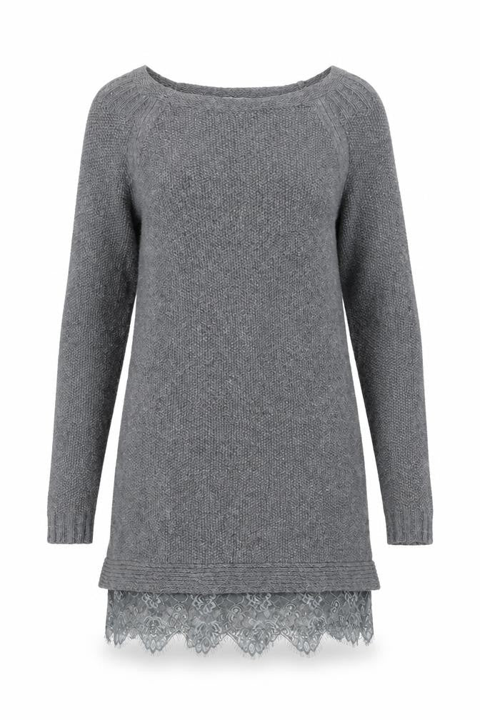 Womens UK Size 8 Mint Velvet Grey Tunic Jumper