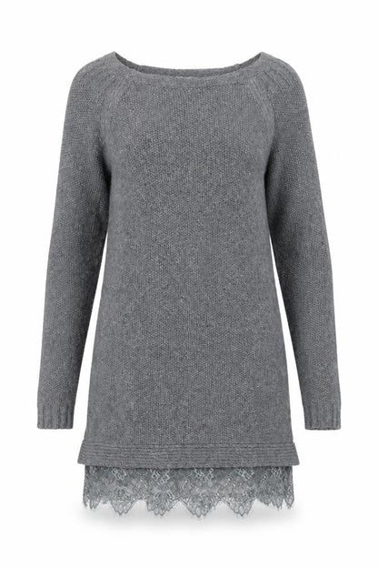 Womens UK Size 8 Mint Velvet Grey Tunic Jumper