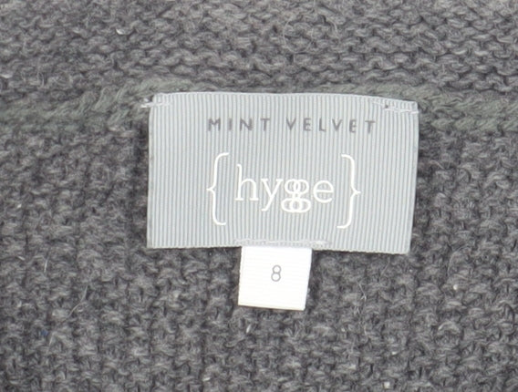 Womens UK Size 8 Mint Velvet Grey Tunic Jumper