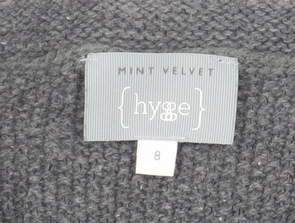 Womens UK Size 8 Mint Velvet Grey Tunic Jumper