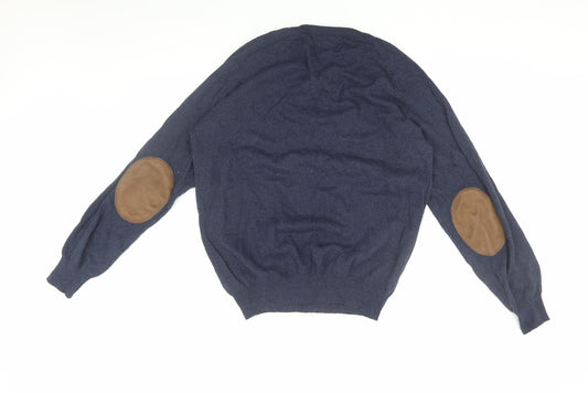 Pull & Bear Men's Blue L Cotton Pullover Jumper