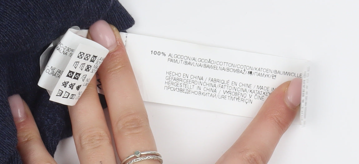 Pull & Bear Men's Blue L Cotton Pullover Jumper