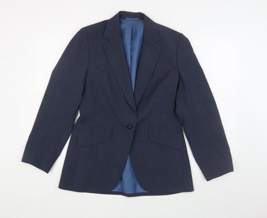 Next Women's Blue Pinstripe Suit Jacket Size 12