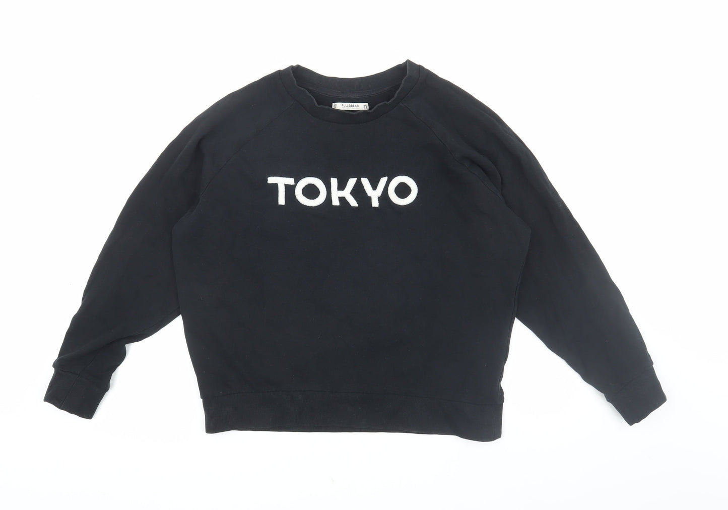 Womens UK Size S Pull & Bear Black Pullover Sweatshirt