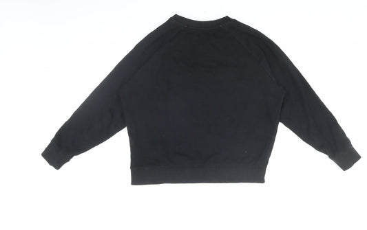 Womens UK Size S Pull & Bear Black Pullover Sweatshirt