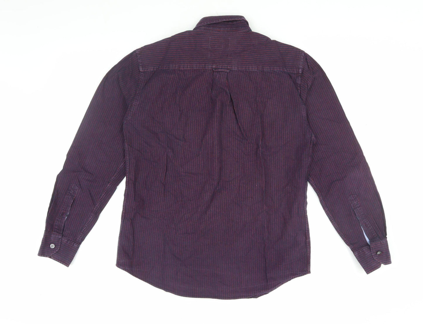 Marks and Spencer Men's Purple Striped Regular Fit Shirt