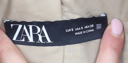 Womens UK Size S Zara Beige Basic Jacket