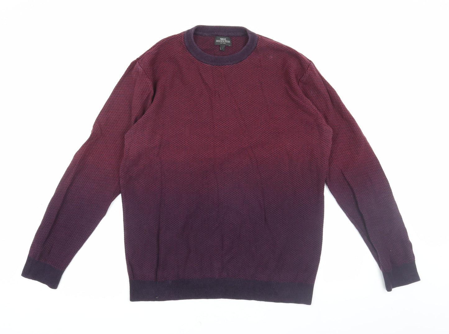 Next Men's Purple L Crew Neck Pullover Jumper Casual