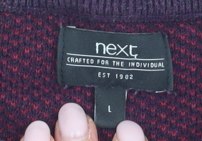 Next Men's Purple L Crew Neck Pullover Jumper Casual