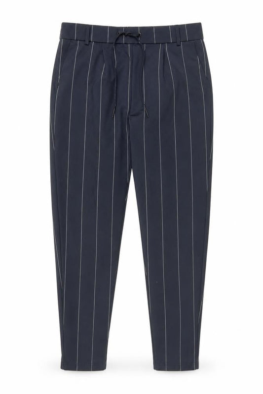 Front view of Only unisex blue striped trousers xl - new with tags