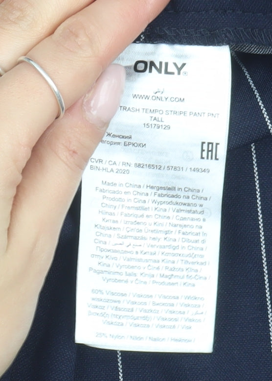 ONLY Unisex Blue Striped Trousers XL - New With Tags