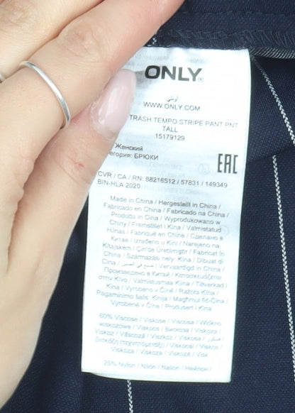 ONLY Unisex Blue Striped Trousers XL - New With Tags