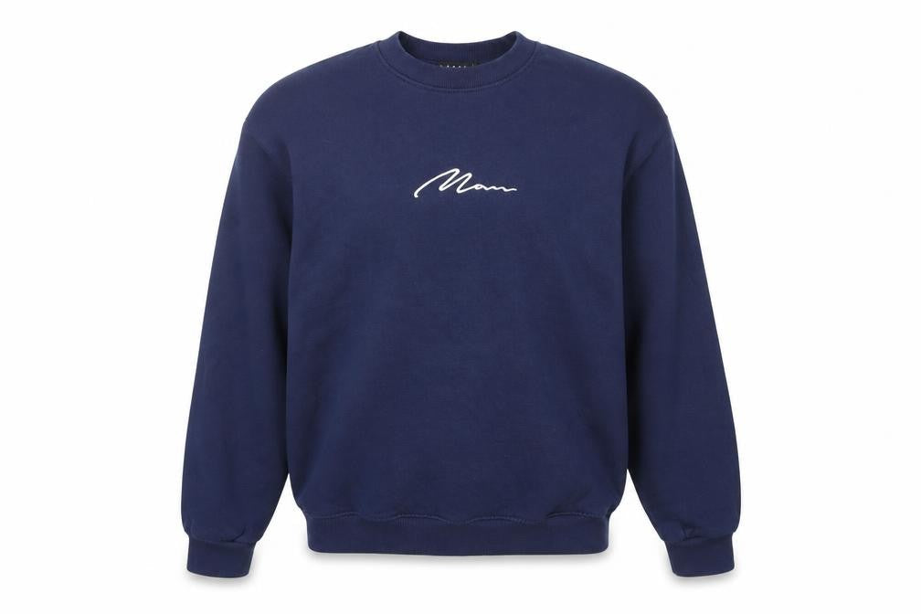 Mens UK Size L BoohooMAN Blue Pullover Sweatshirt