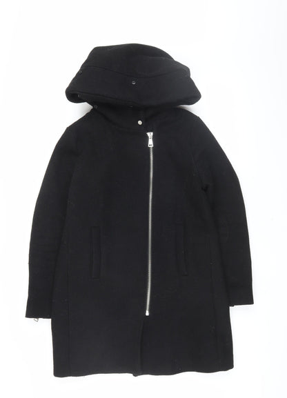 Womens UK Size S Mango Black Parka Coat
