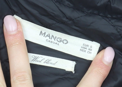 Womens UK Size S Mango Black Parka Coat