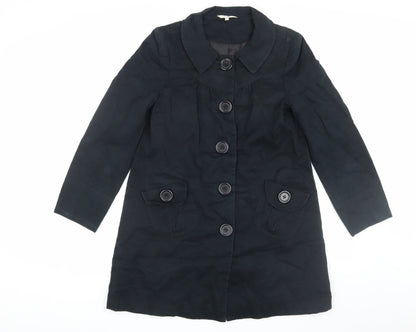 Womens UK Size 10 Marks and Spencer Black Overcoat