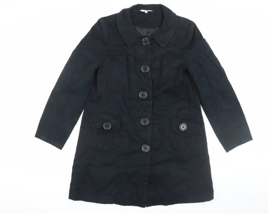 Womens UK Size 10 Marks and Spencer Black Overcoat