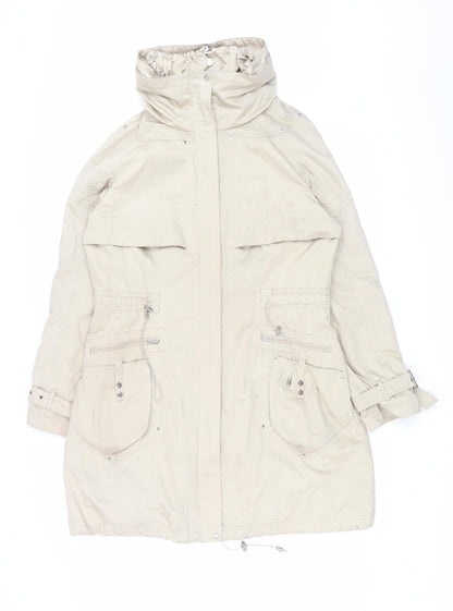Womens UK Size 14 Clements Ribeiro Beige Parka Coat