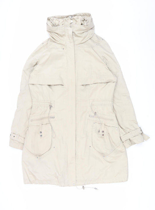 Womens UK Size 14 Clements Ribeiro Beige Parka Coat