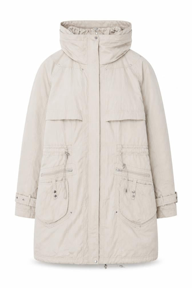 Womens UK Size 14 Clements Ribeiro Beige Parka Coat