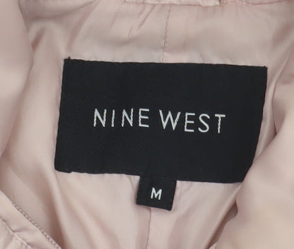 Nine West Women's Pink Puffer Jacket M Hooded Winter Coat