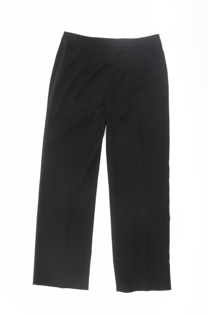 Womens UK Size 12 Etam Regular Fit Straight Black Trousers
