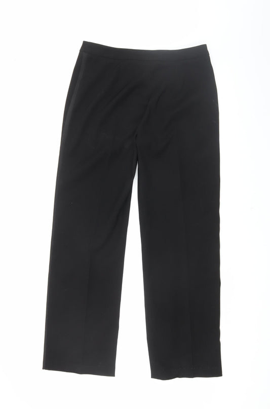Womens UK Size 12 Etam Regular Fit Straight Black Trousers