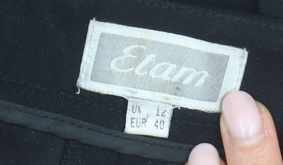 Womens UK Size 12 Etam Regular Fit Straight Black Trousers