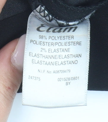 Womens UK Size 12 Etam Regular Fit Straight Black Trousers