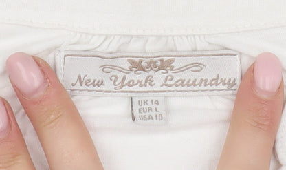 Womens UK Size 14 New York Laundry White  Blouse