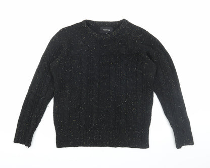 Firetrap Men's Black Cable-Knit Pullover Jumper S