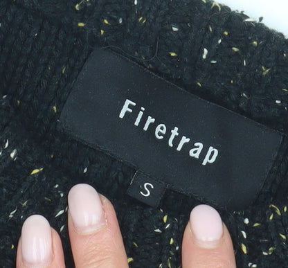 Firetrap Men's Black Cable-Knit Pullover Jumper S