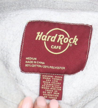 Unisex Adults UK Size M Hard Rock Cafe Grey Pullover Hoodie