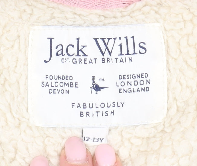 Jack Wills Girls Beige Hooded Puffer Jacket 12-13Y