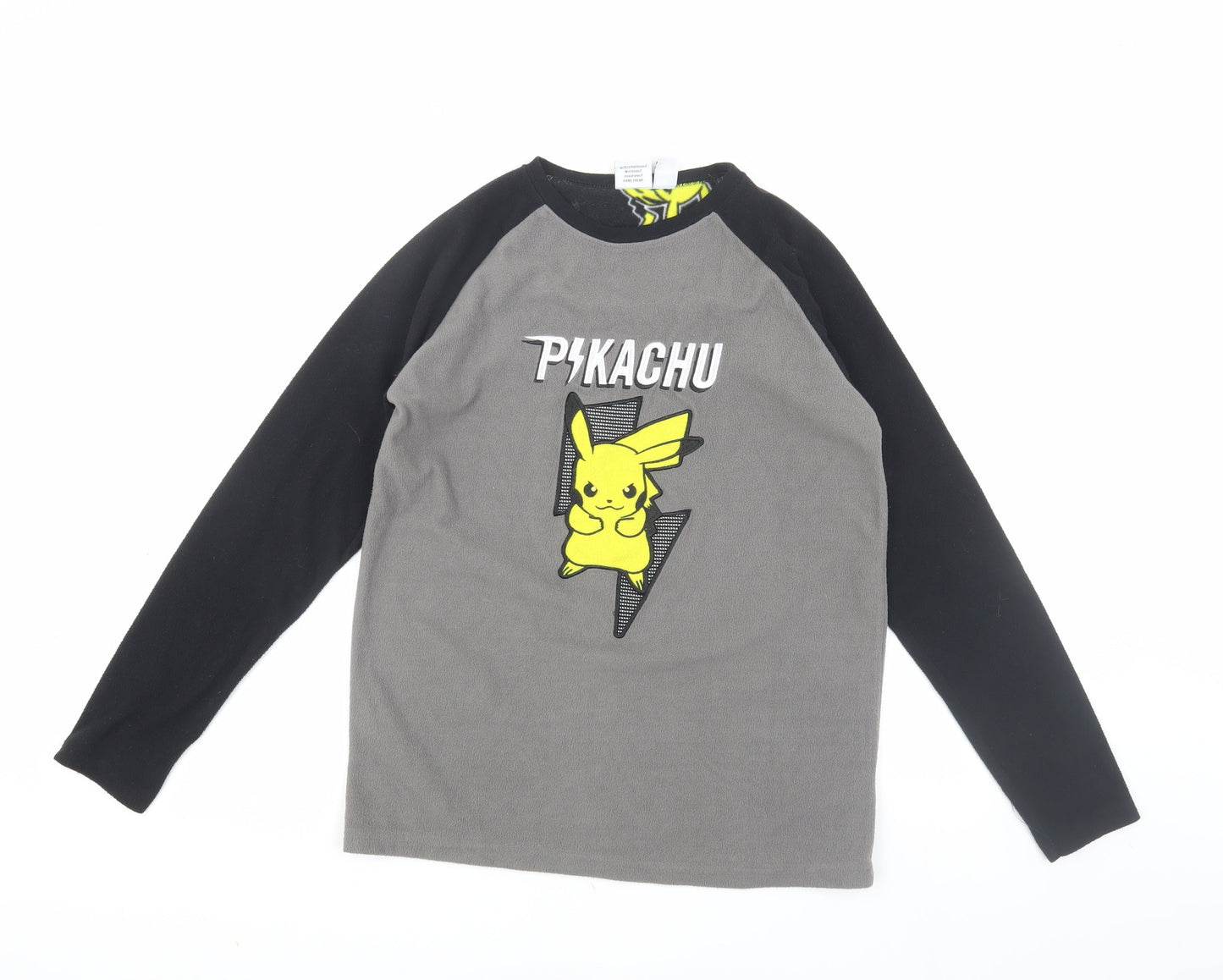Pokémon Boys Grey & Black Pikachu Pyjama Top, 13 Years