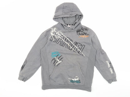 Marvel Boys Grey Hoodie 13-14 Years Black Panther Pullover