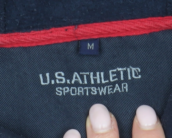 U.S. Athletic Men's Blue Full Zip Hoodie - M