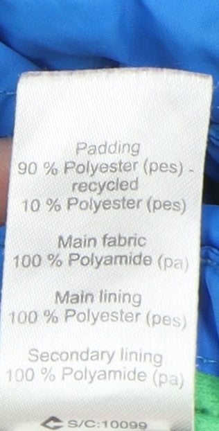 Oxylane Boys Blue Ski Jacket 10 Years, Winter Skiing Hooded Coat