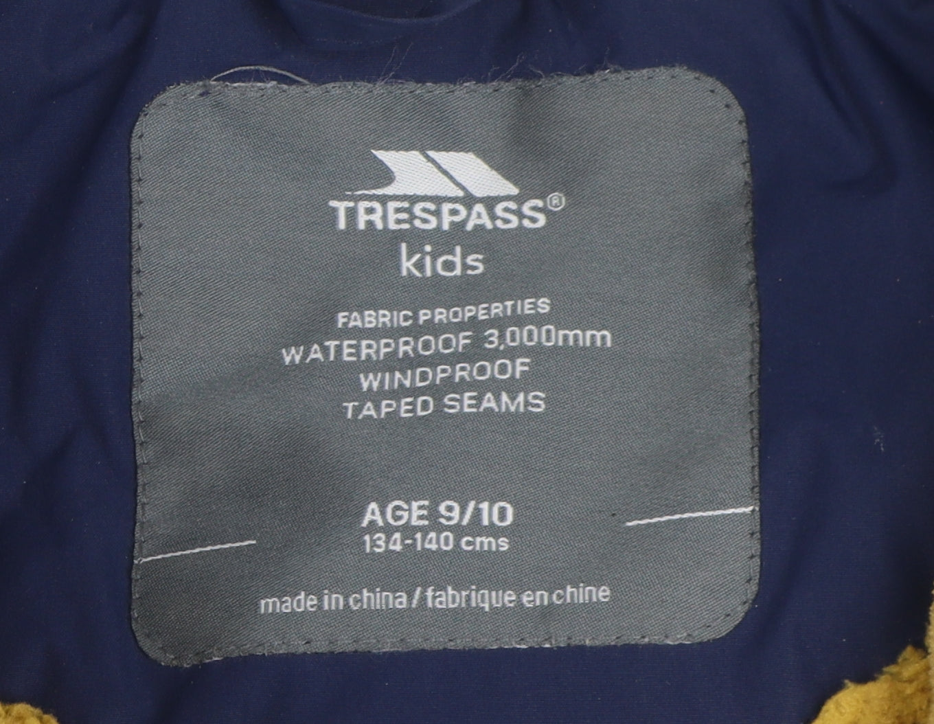Trespass Boys Blue Rain Coat, 9-10Y Waterproof Jacket