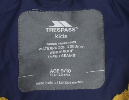 Trespass Boys Blue Rain Coat, 9-10Y Waterproof Jacket