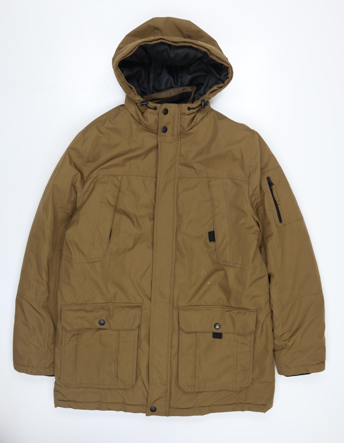 Mens UK Size L Red Herring Brown Parka Coat