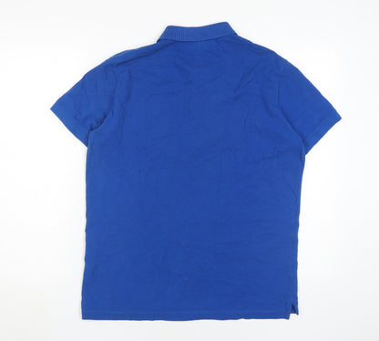 Diesel Men's Blue L Polo Short Sleeve Solid Casual