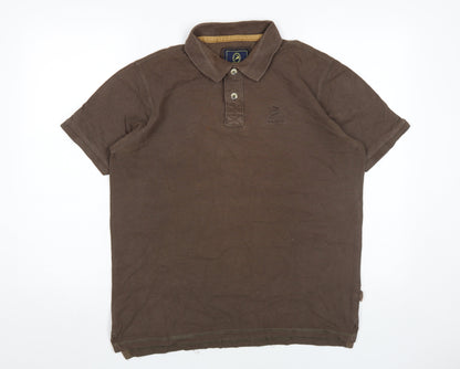P.G. Field Men's Brown M Cotton Polo Shirt