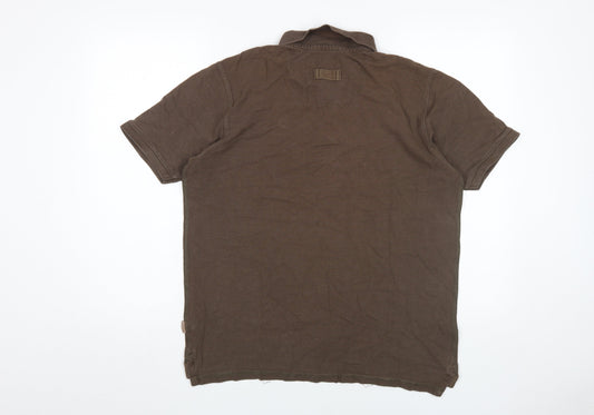 P.G. Field Men's Brown M Cotton Polo Shirt