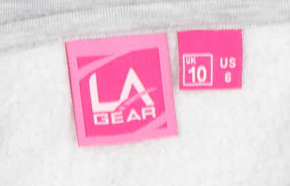 Womens UK Size 10 LA Gear Grey Pullover Hoodie