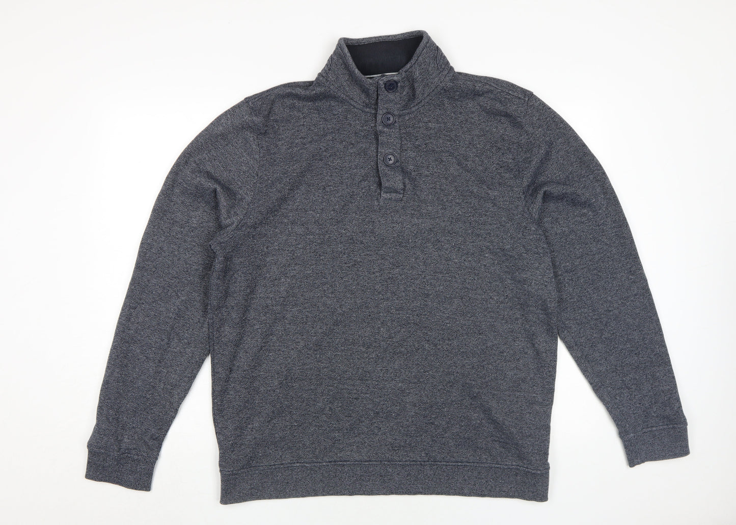 Maine New England Men's Grey Henley Jumper L